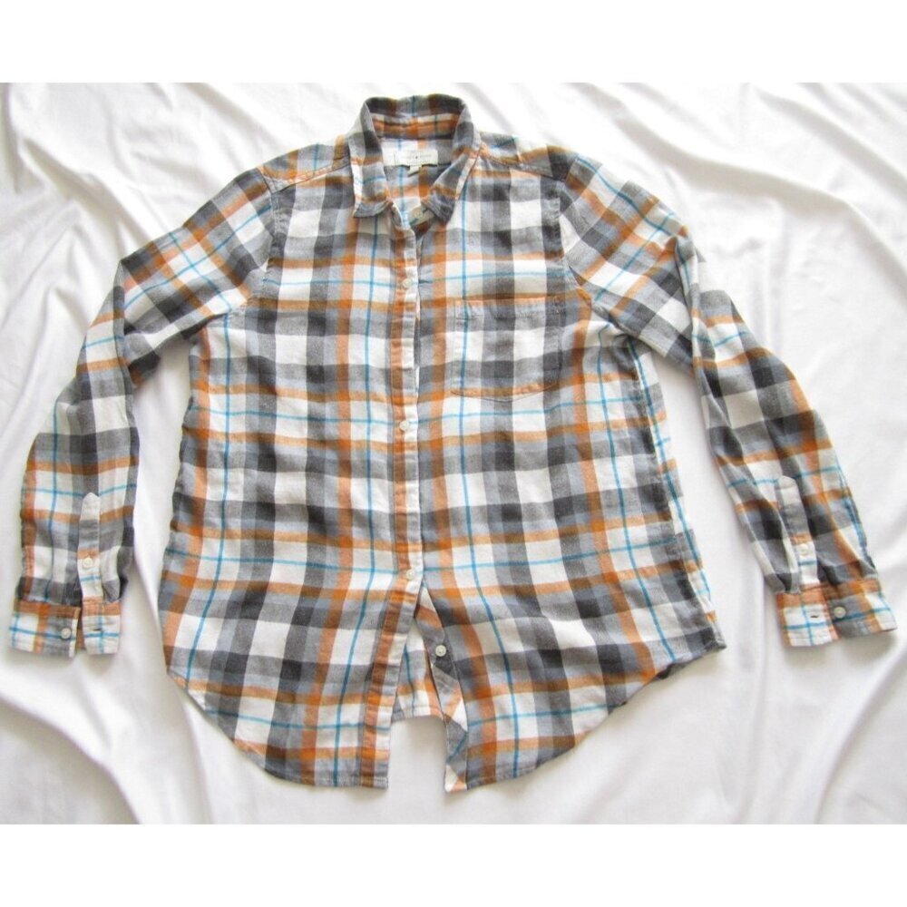 Women's Lucky Brand Plaid Long Sleeve Shirt Sz M (WB378)